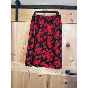 Vintage IFI Red Floral Maxi Shirt Size 13/14 L